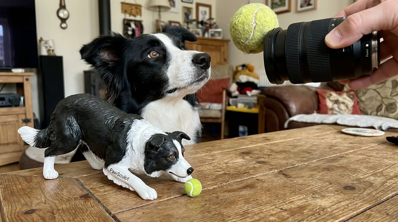 Border Collie staring intensely at camera