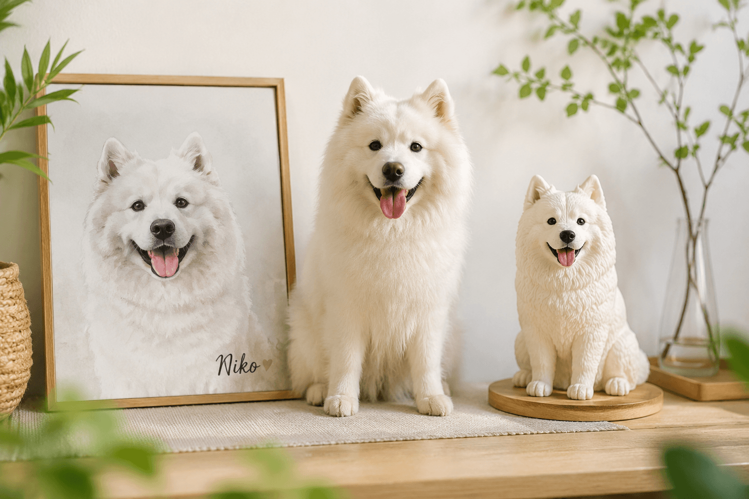 Canvas Print vs. Resin Figurine: The Greener Way to Remember Your Samoyed
