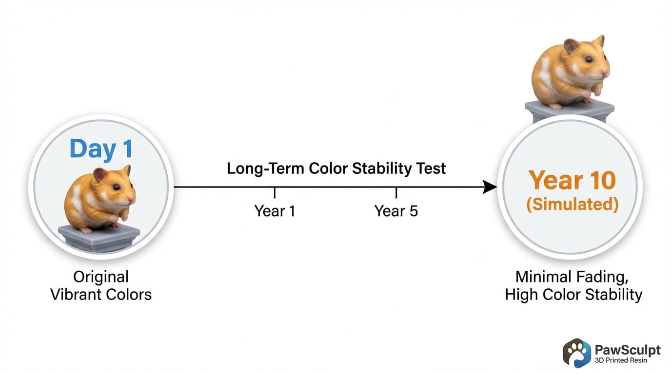 Timeline showing the longevity of a hamster figurine