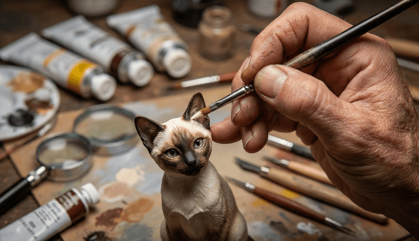 Why Hand-Painting Matters: Capturing the Cream Points of a Siamese Cat