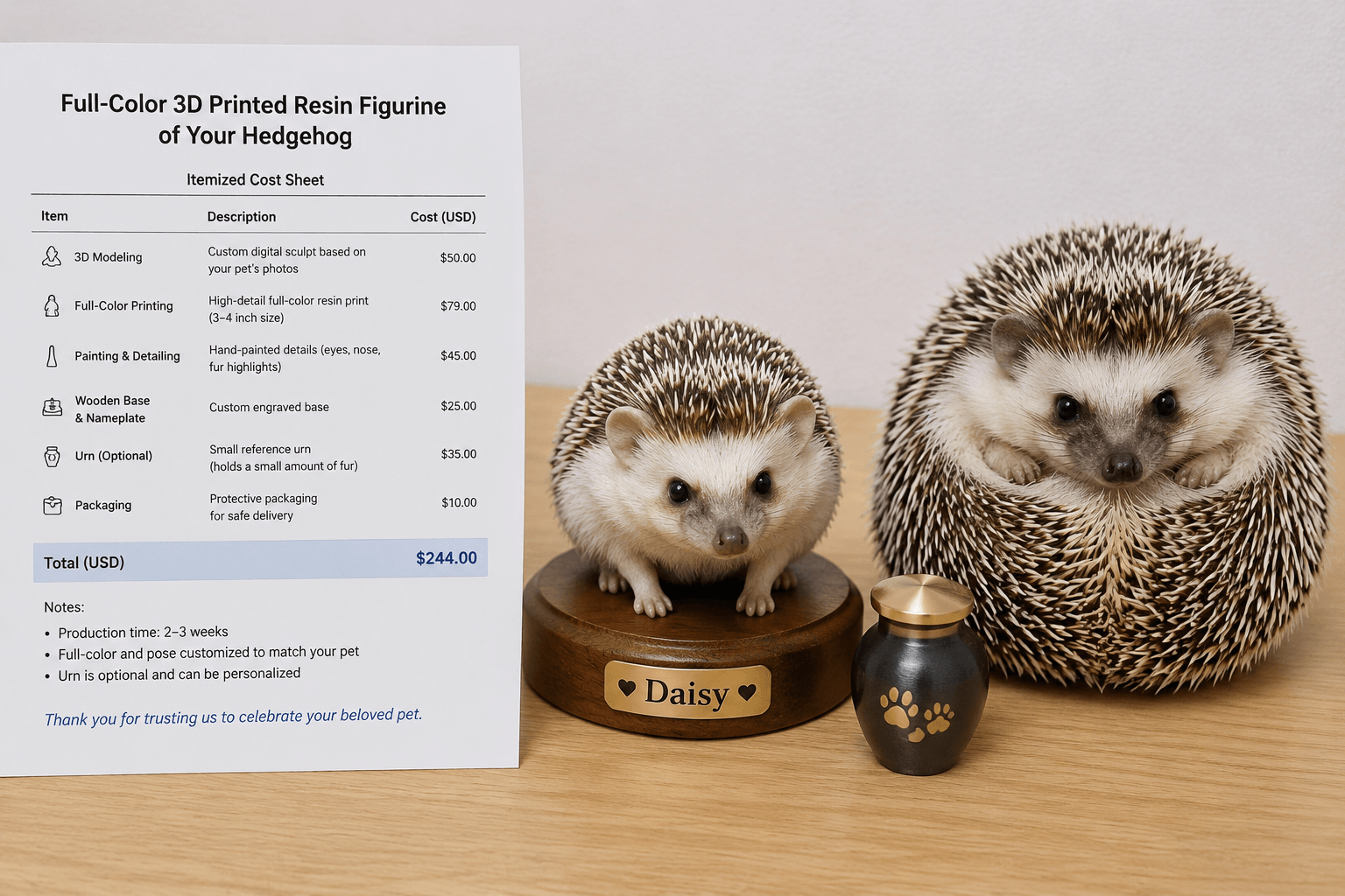 How Much Does a Custom Hedgehog Figurine Cost? A Line-by-Line Breakdown vs an Urn