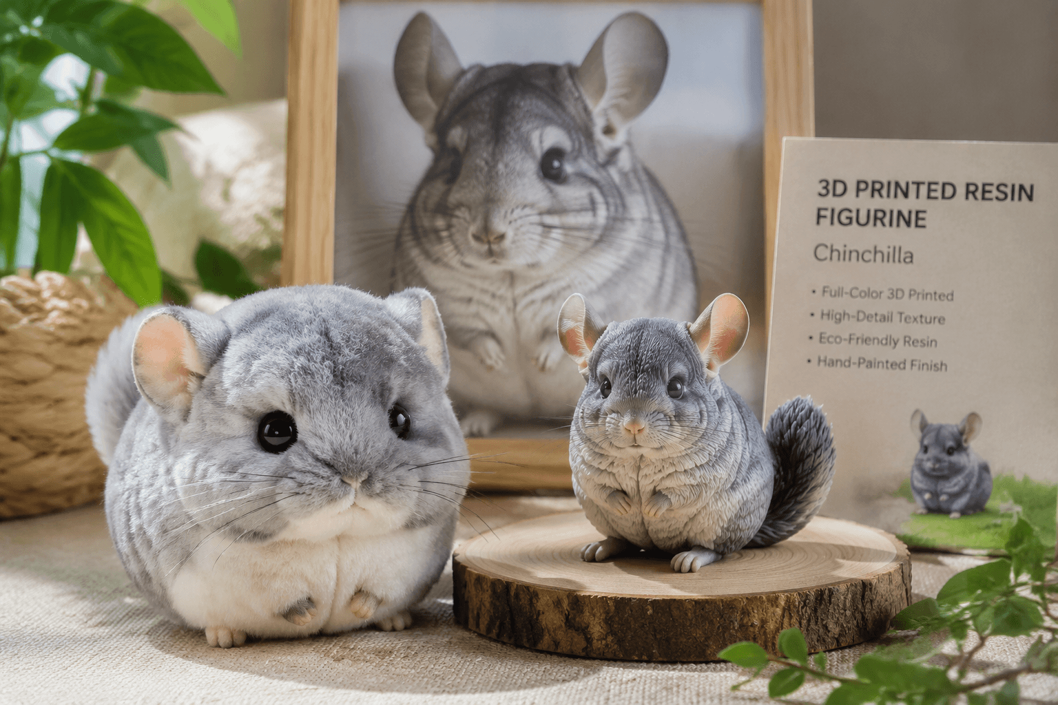 Plush Replica vs Eco-Resin Chinchilla Figurine: A Before-and-After Comparison