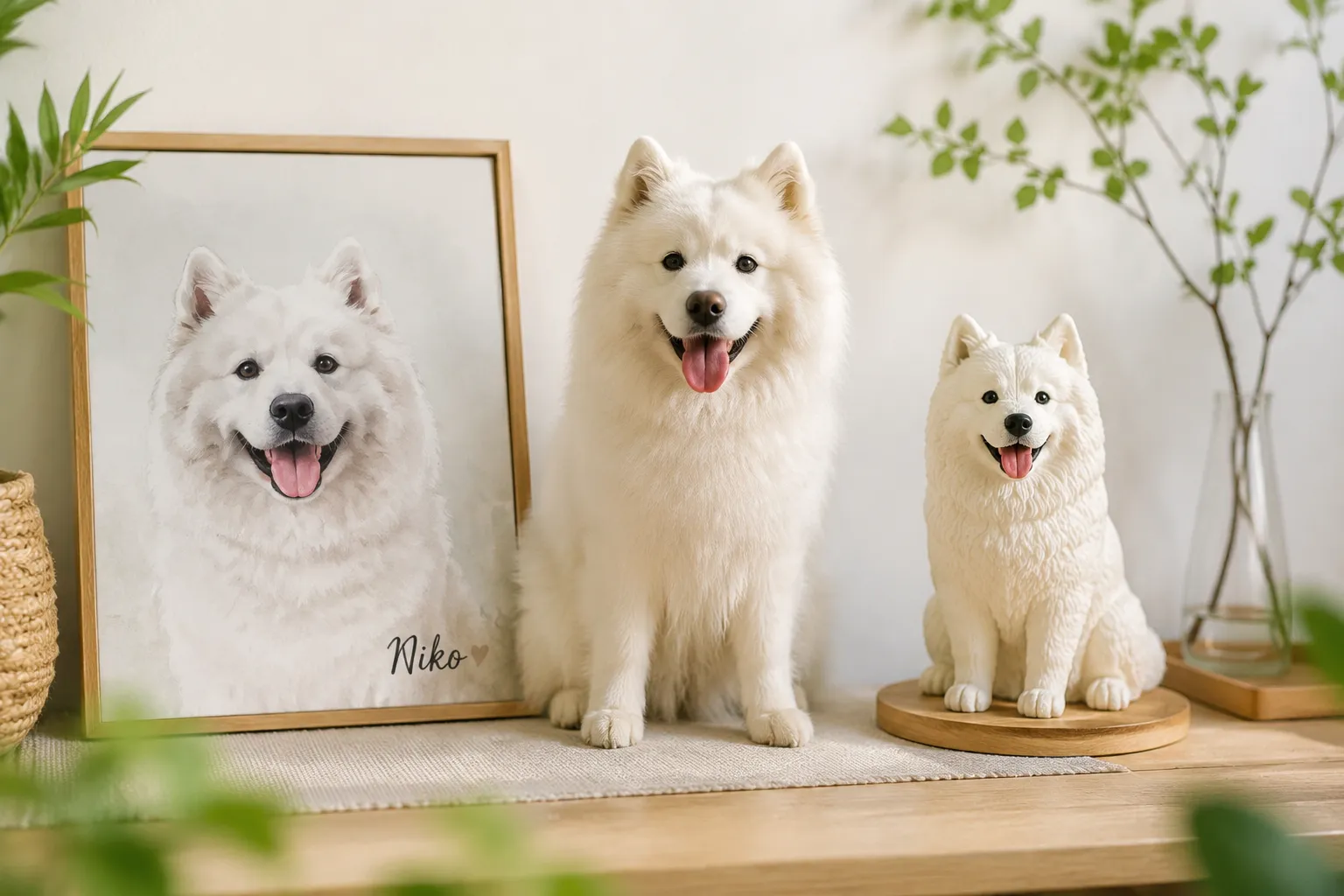 Canvas Print vs. Resin Figurine: The Greener Way to Remember Your Samoyed