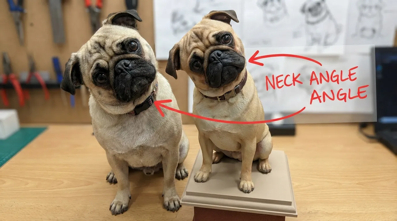 Capturing the 'Head Tilt': How to Photograph Your Pug for the Ultimate 3D Sculpt (And 2 Poses to Skip)