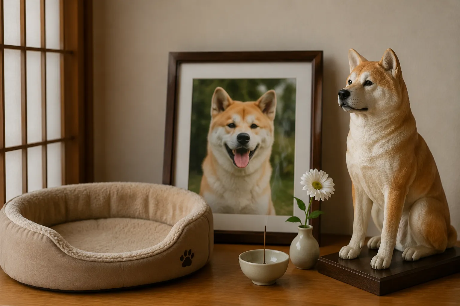 The First Hour After Goodbye: A Japanese Ritual for Your Akita's Empty Bed