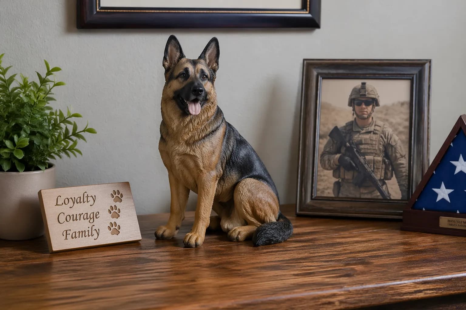 The Housewarming Gift He'll Never Forget: A $589 German Shepherd Figurine for Your Deployed Dad